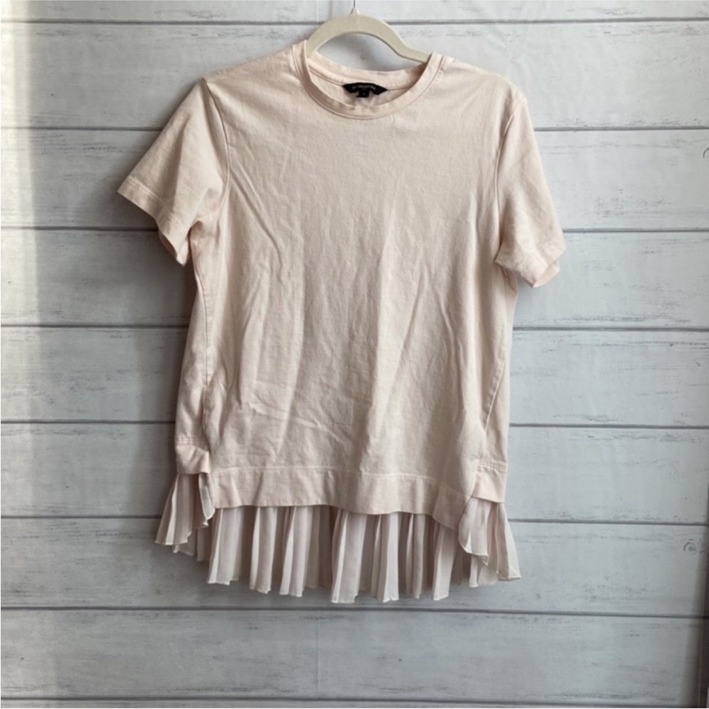 Banana Republic T-shirt with ruffle overlay top